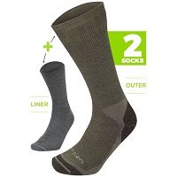 Ισοθερμικές Κάλτσες Lorpen 2Pack Merino Wool Liner+Italian Wool Outer Green/Grey C.W.S.S 